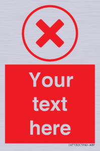 Custom red background, red cross in circle sign